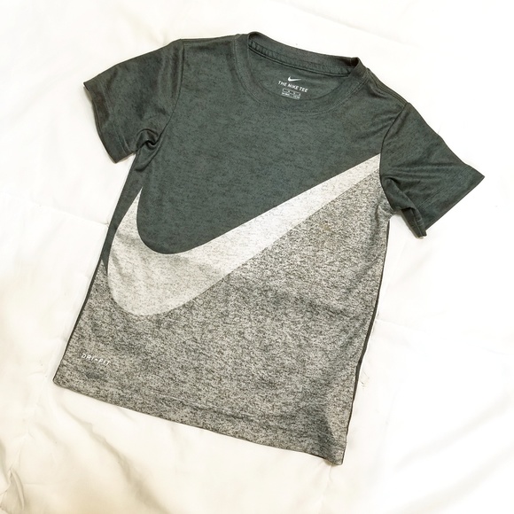 green and grey nike shirt